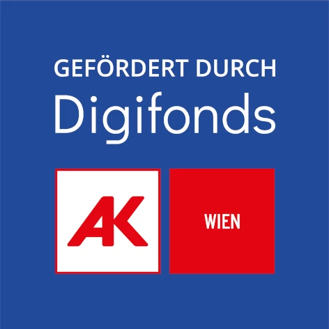 Logo, this project is funded by AK Wien within the framework of the Digitization Fund Work 4.0 © AK Wien
